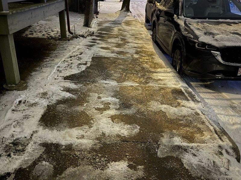 Street parking snow & slush removal — after