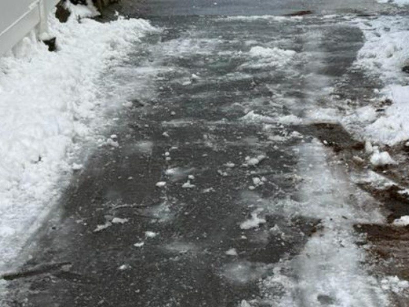 Driveway snow plowing & clearing — after